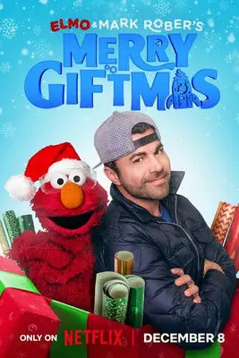 Elmo and Mark Rober's Merry Giftmas Poster